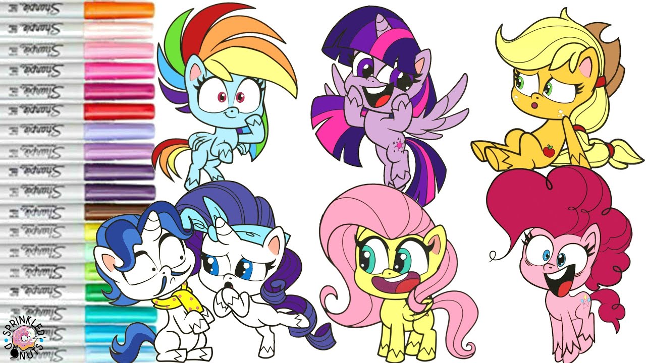My Little Pony Pony Life Coloring Book Pages Mane 6 Fluttershy Rarity Rainbow Dash Applejack Pinkie