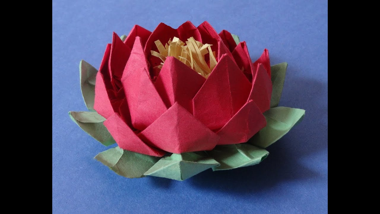How to make 20 petal lotus with stamen( variation of origami lotus)
