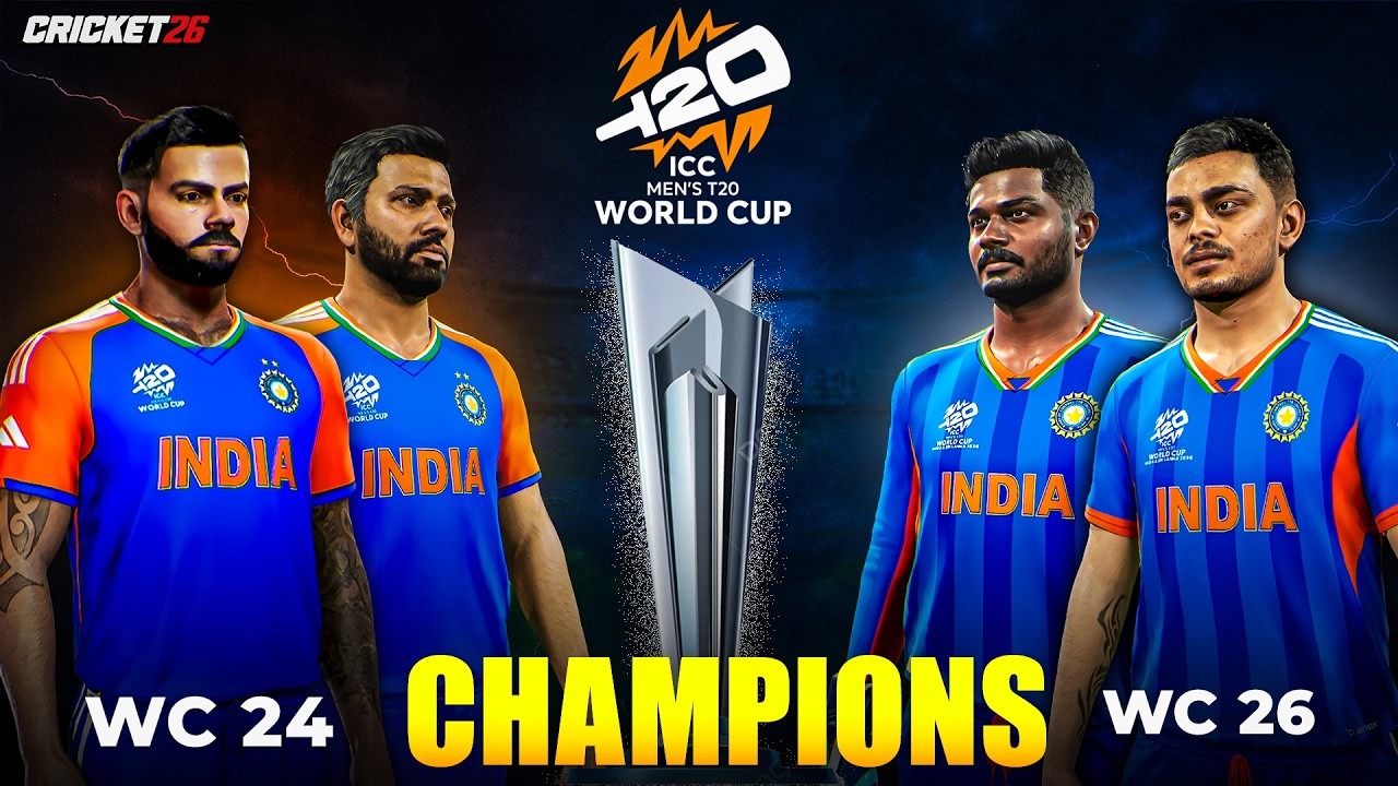 Чемпионы мира встречаются! 2024 против 2026 | Эпический матч - геймплей Cricket 26