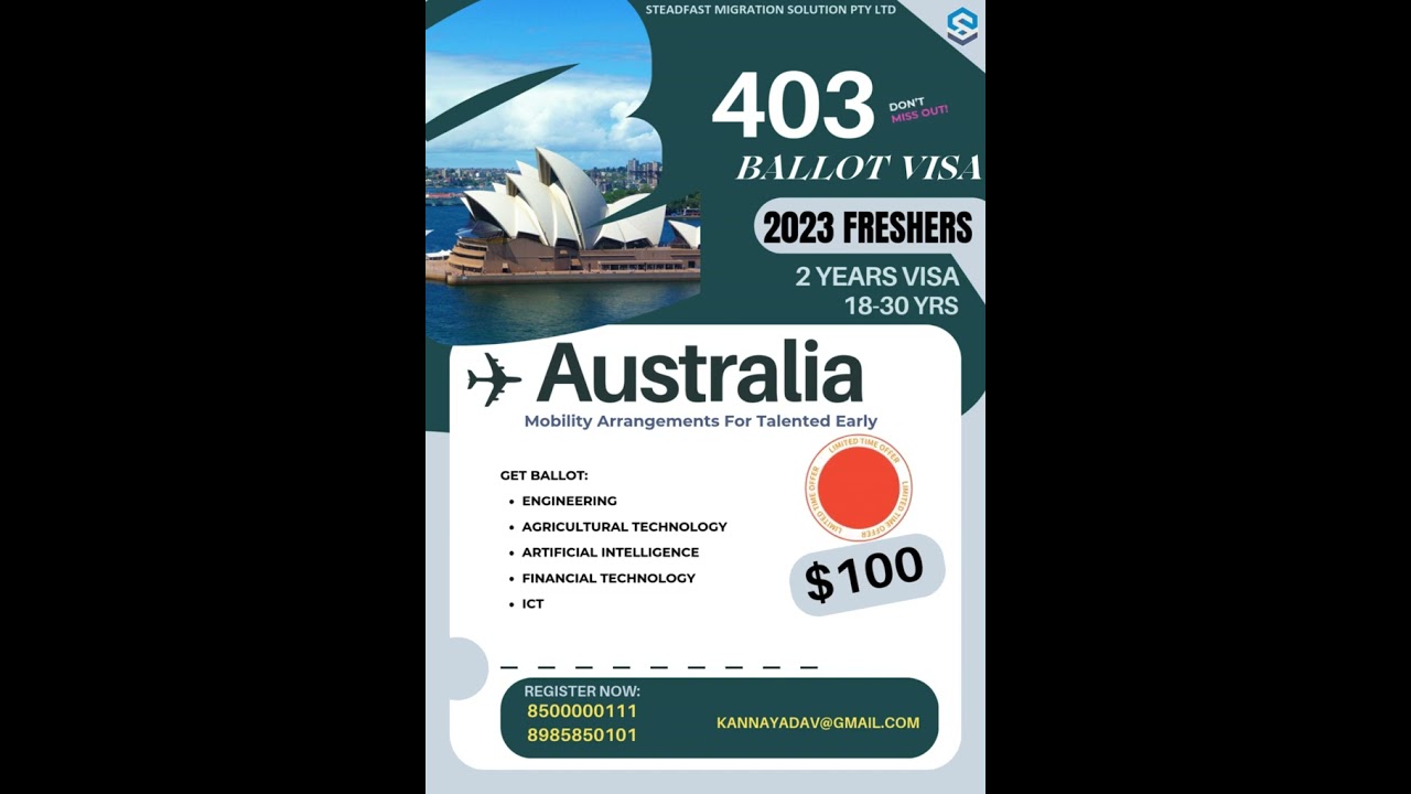Australian 403 Ballot VISA Apply now #australia #youtube #visa #getmoresubscribers #video #shorts