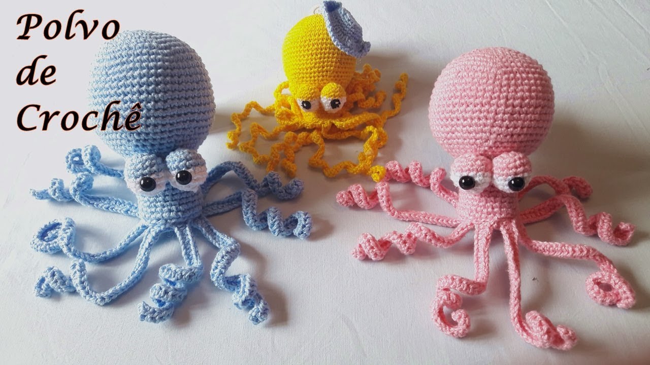 Polvo de crochê amigurumi para bebê passo a passo