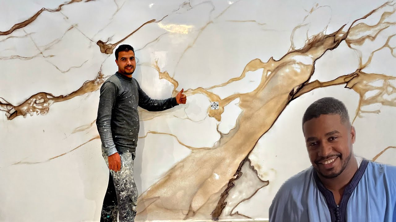 تعلم طريقة عمل ستيكو الرخامي شبيه الرخام الإسباني                         #تعلم_تطبيق #stucco_marbre