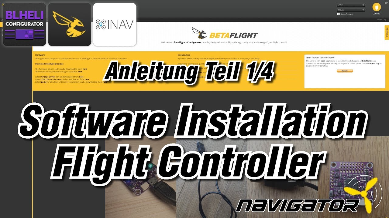 Walktrough Anleitung Betaflight Cleanflight INAV Software Installation