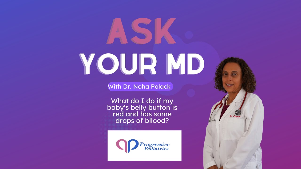 What do I do if my baby's belly button is red and has some drops of blood?