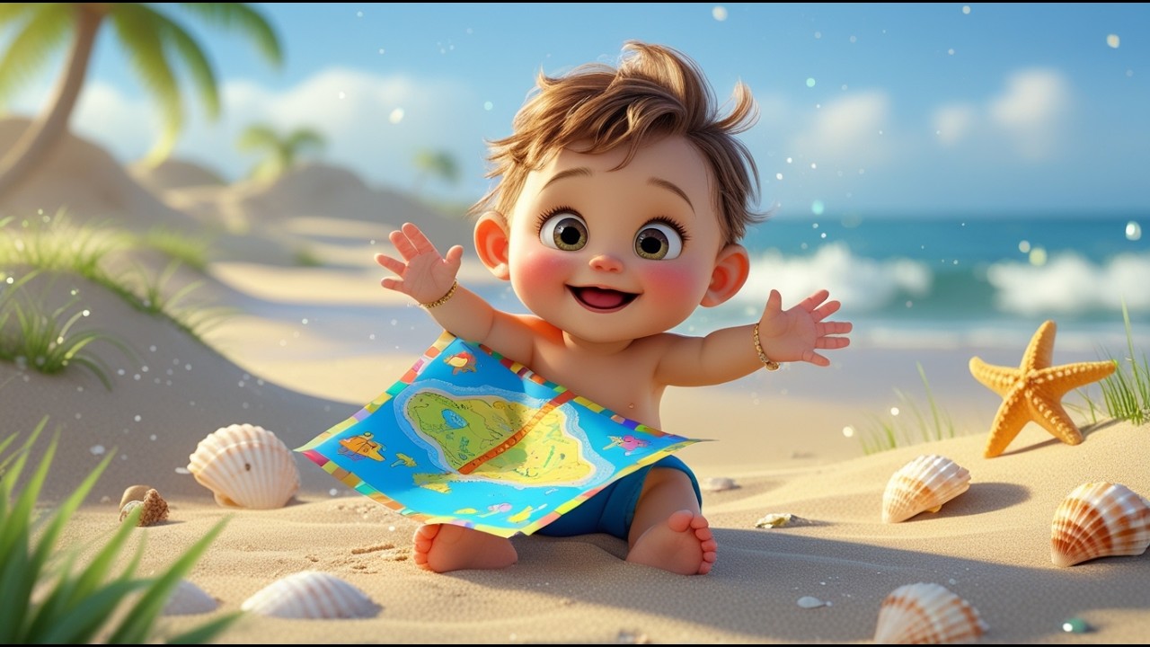 Baby and the Secret Pirate Island Map 🏴‍☠️🗺️ | Treasure Hunt Adventure for Kids | Learn Directions