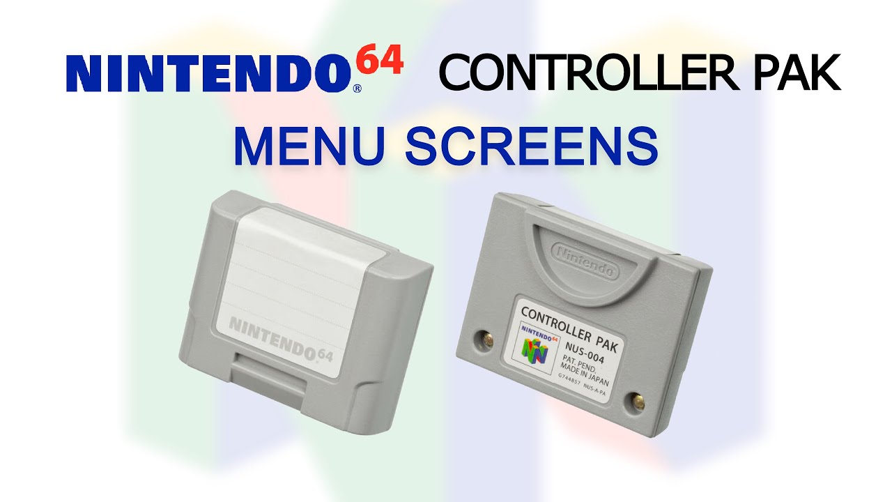 Nintendo 64 Controller Pak Menu Screens Collection