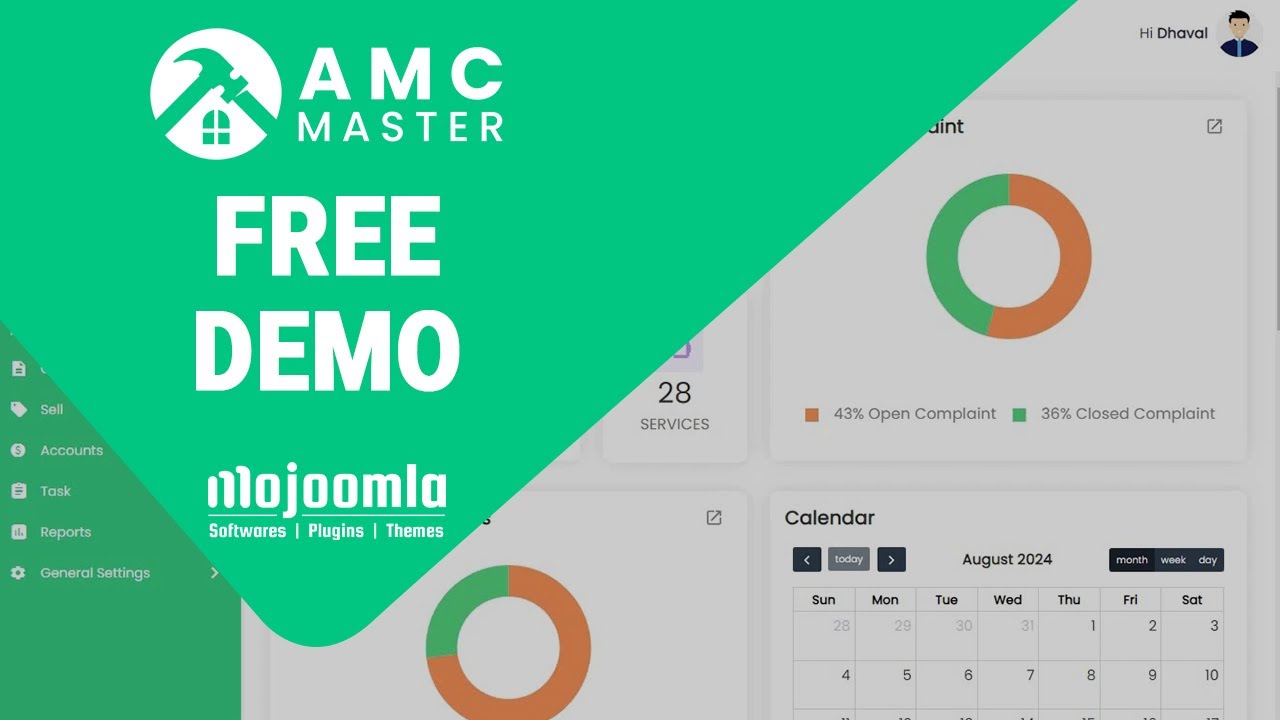 *FREE* AMC (Annual Maintenance Contract) Management Software Admin Demo - Mojoomla
