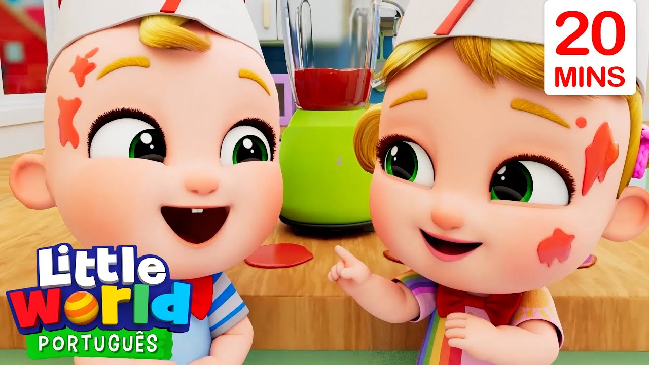 Nina e Nico Fazem Sorvete de Frutas Coloridas 🍓🍦 Desenho Animado | Little World Português