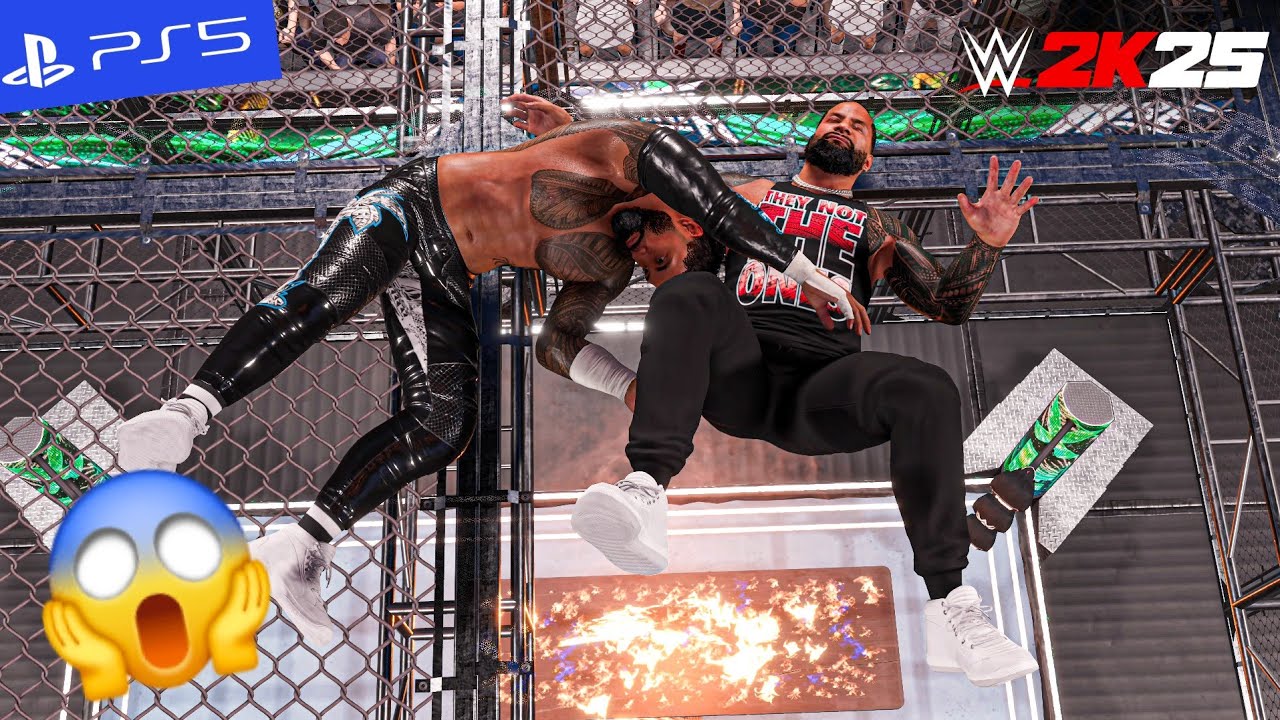 WWE 2k25 - Jey Uso vs. Jimmy Uso - Hell in a Cell Match | PS5