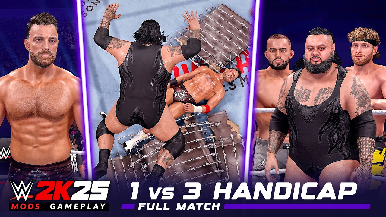 IMPOSSIBLE ODDS! 😱 LA Knight vs Bronson, Logan & Austin - HANDICAP ELIMINATION Match [WWE 2K25]