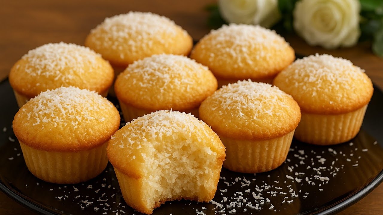 In just 5 minutes| Christmas snowflake muffins☃️ Easy and delicious coconut muffin recipe🎄