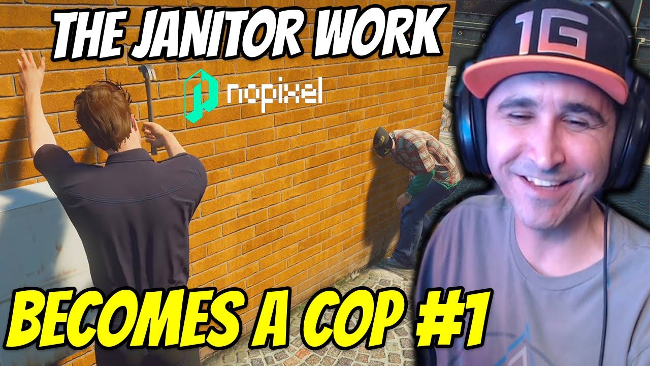 Summit1g IS BECOMING A COP #1 - THE JANITOR WORK  | GTA 5 NoPixel RP