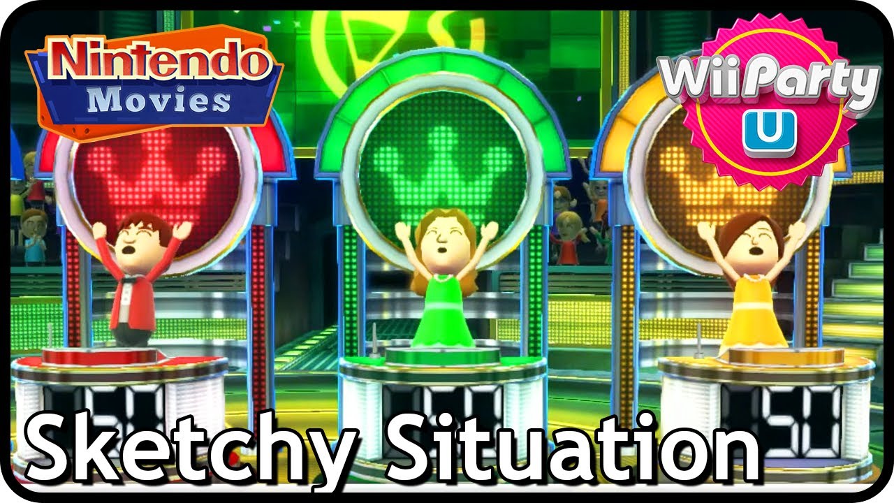 Wii Party U - Sketchy Situation (4 Players, Maurits vs Rik vs Myrte vs Thessy)