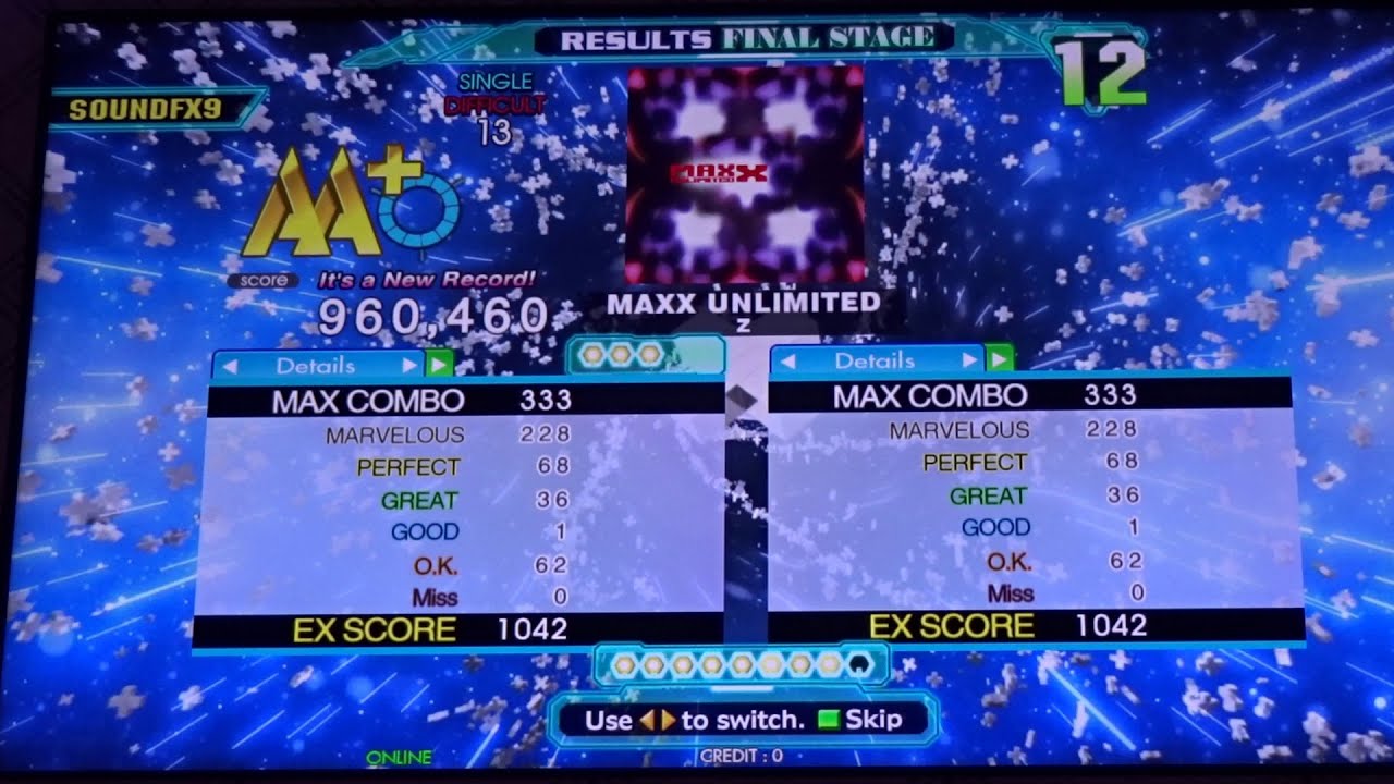 MAXX UNLIMITED - DIFFICULT (13) - AA#665 (Good Full Combo) on Dance Dance Revolution A20+ (AC, US)