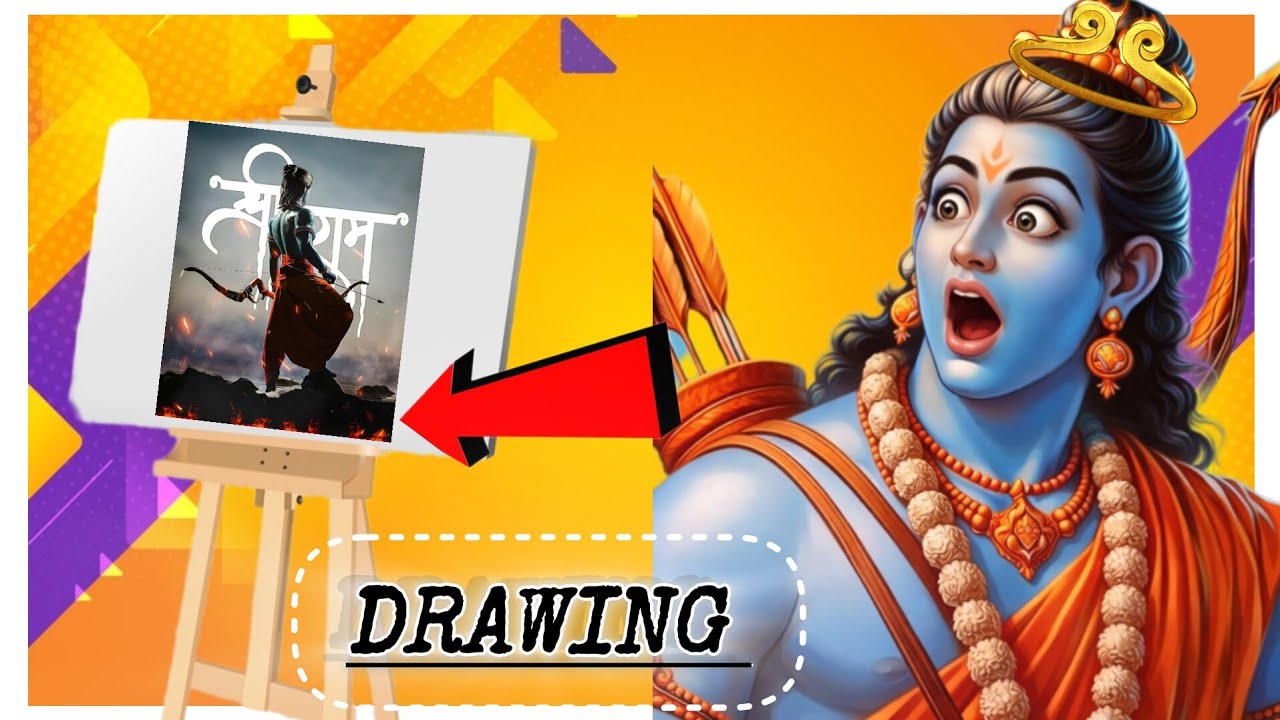 I Draw Ram ji  and he shock 😲 on my Drawing 