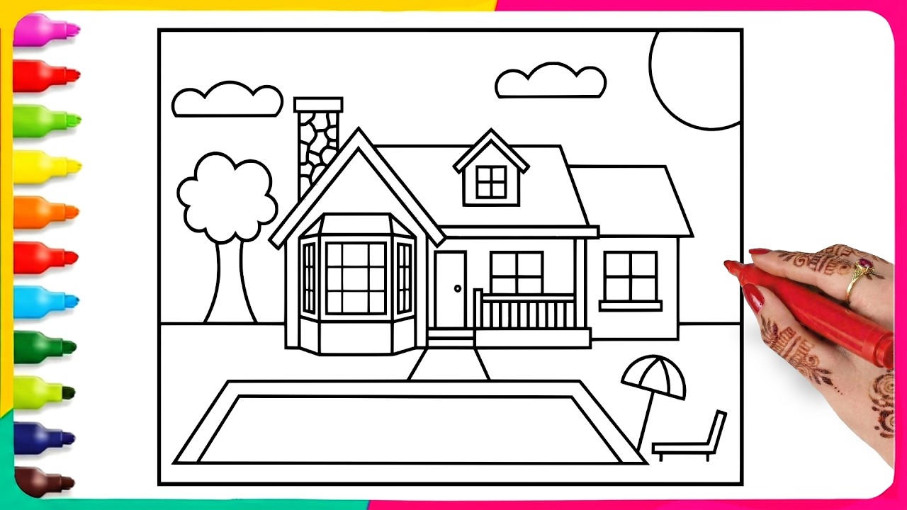 Satisfying Coloring Pages - Satisfying House Coloring Page - Satisfying Videos
