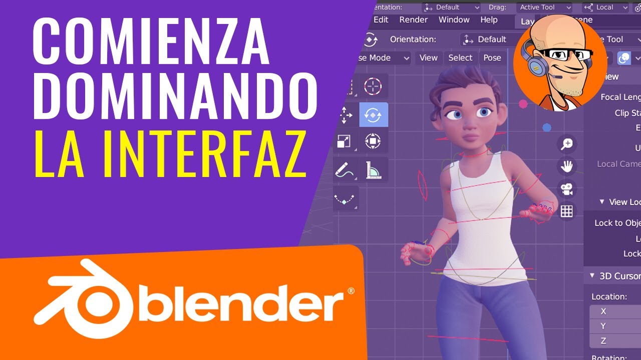 Tutorial BLENDER 3.6 de INCIO en la Interfaz | #1.02 | Curso Animacion 3D #b3d tutorial