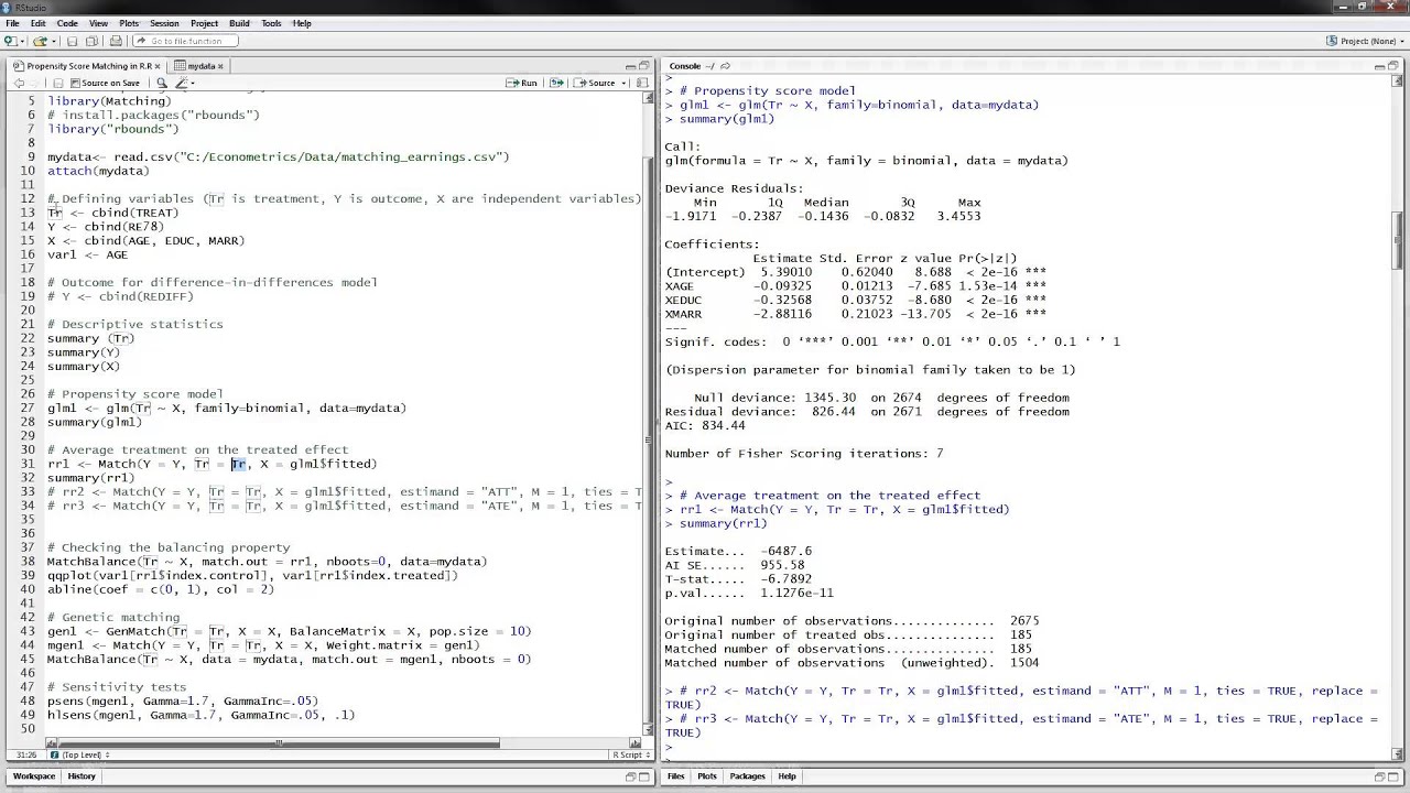Propensity Score Matching in R