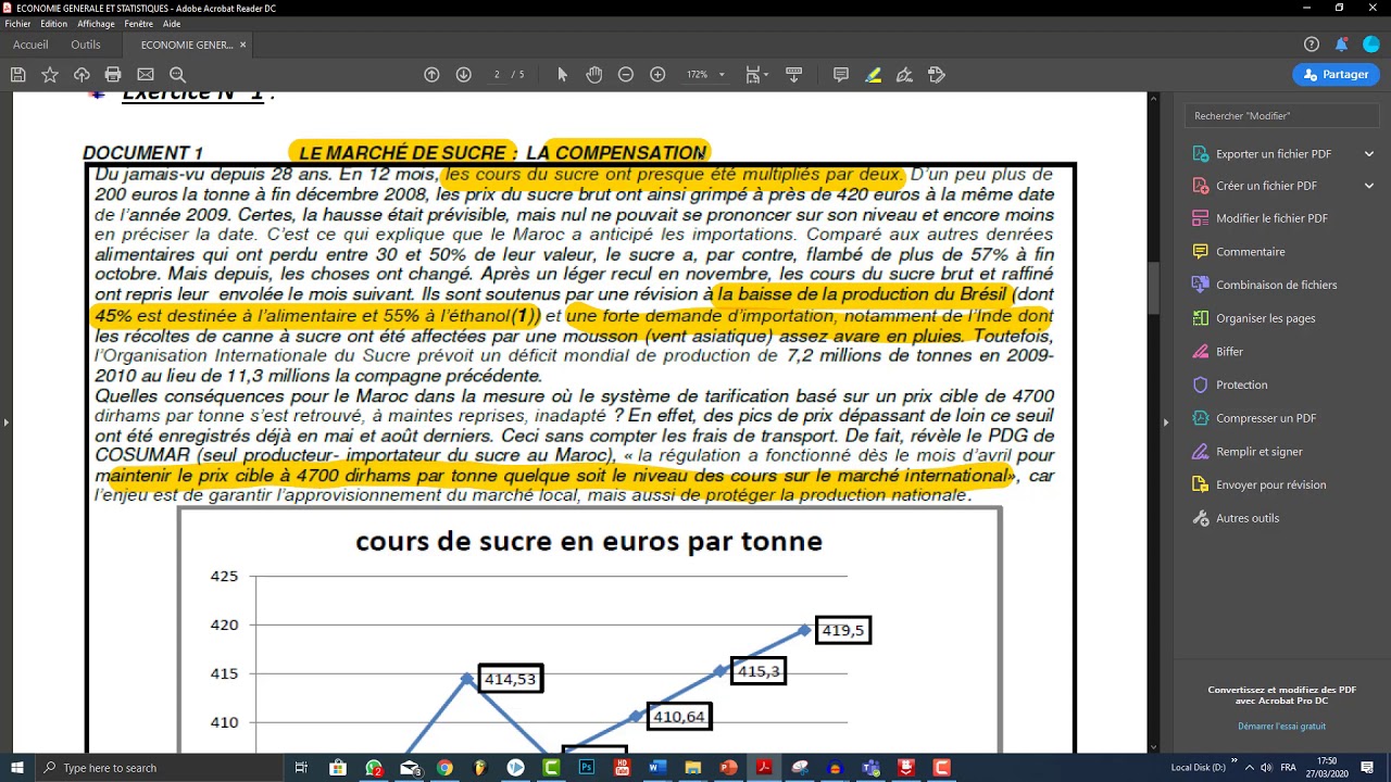 2 bac Eco Correction des travaux dirigés partie 1