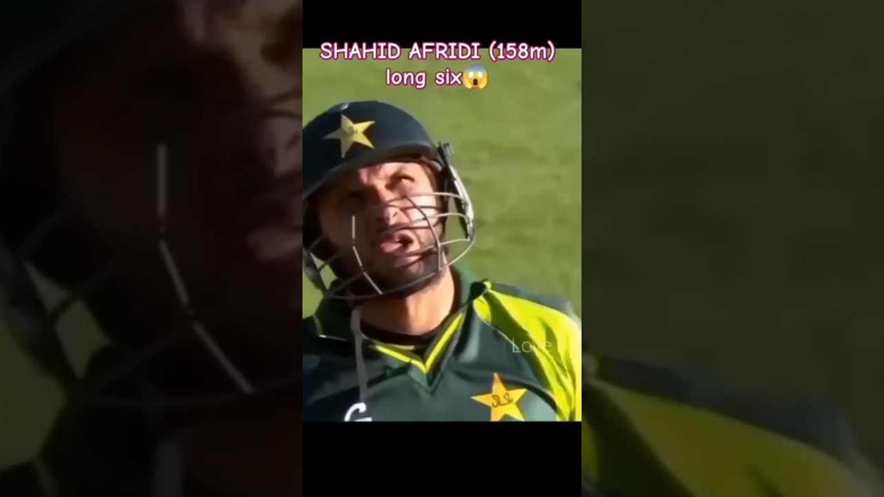 shahid Afridi long six cricket history 💪(158) 😱 longest six