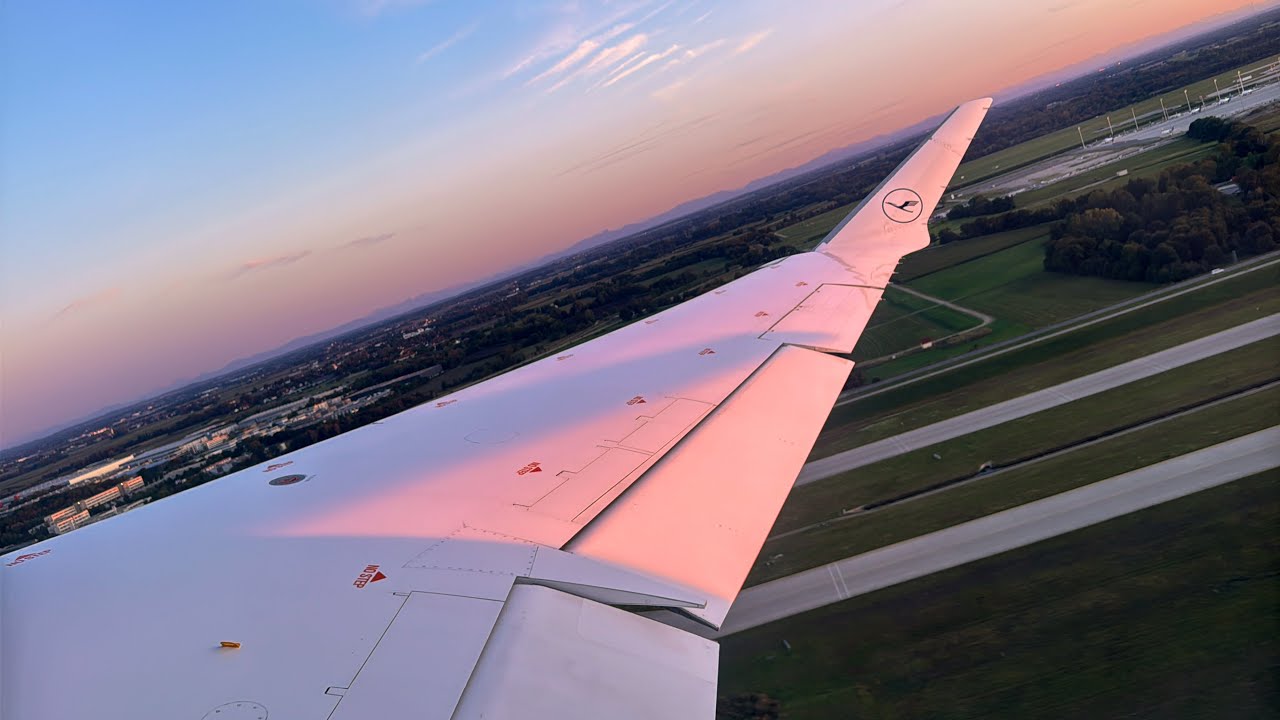 FULL FLIGHT |  Lufthansa CRJ1000 | MUC - FRA | The Golden Hour Flight