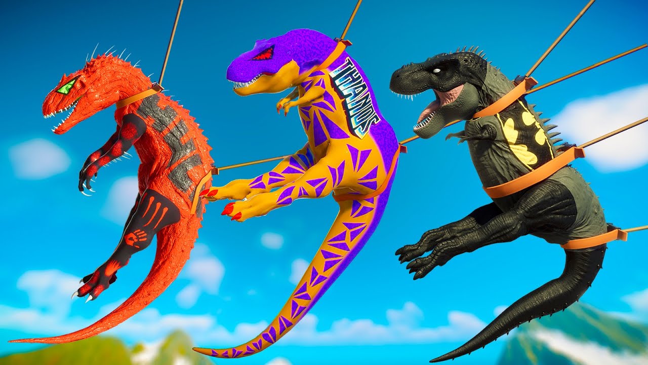 All SuperHero Dinosaurs vs Spiderman TRex Epic Battle in Jurassic World Dinosaur Pro 9 Ultimate Team