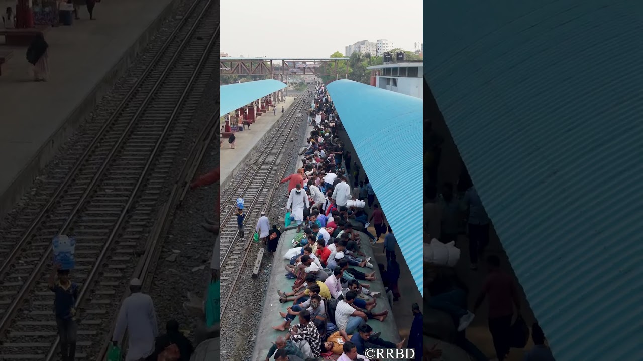 Extreme commuting. 🚉🔥||RRBD #NoRoofTravel #safetyfirst #awareness #railwaysafety #travel #dhaka