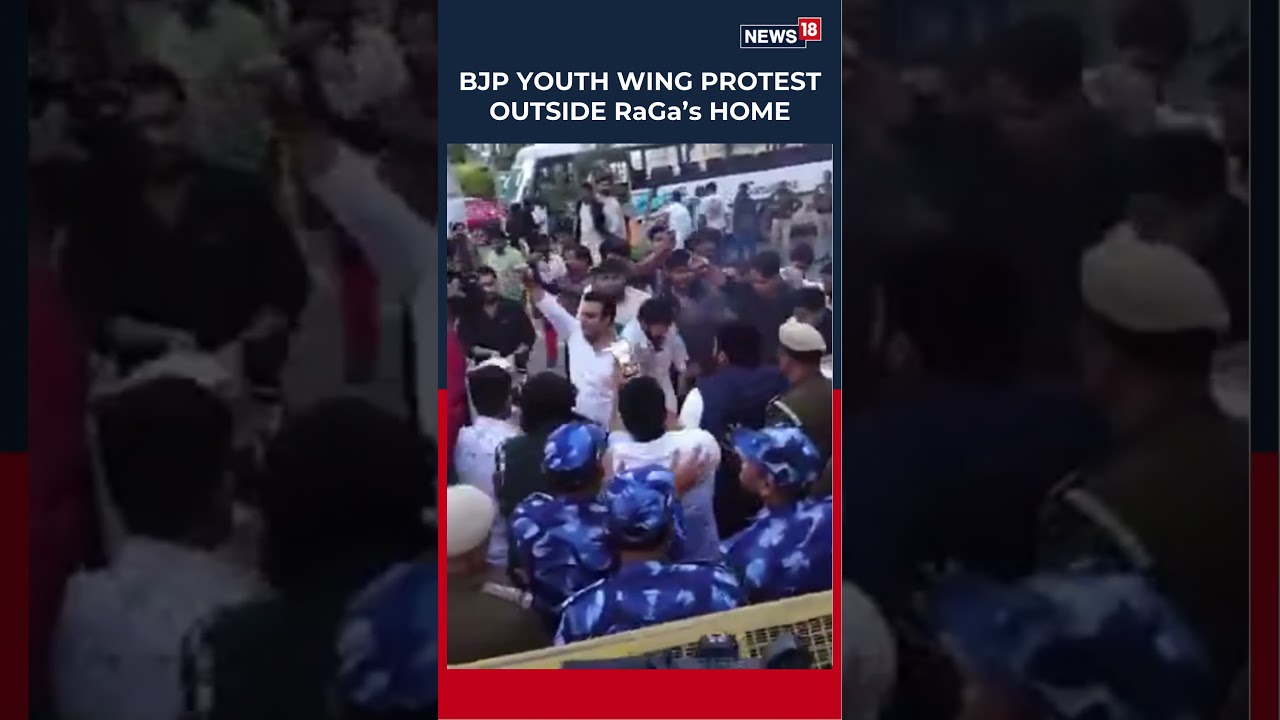 AI Summit Fallout: BJYM Demonstrates Outside Rahul Gandhi Residence | #shorts | N18S