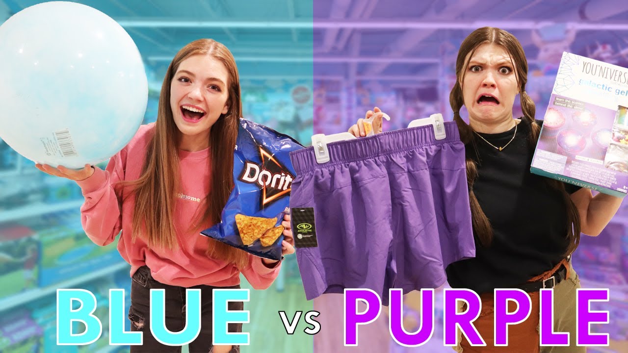 Ultimate BLUE vs PURPLE One Color Shopping Challenge!