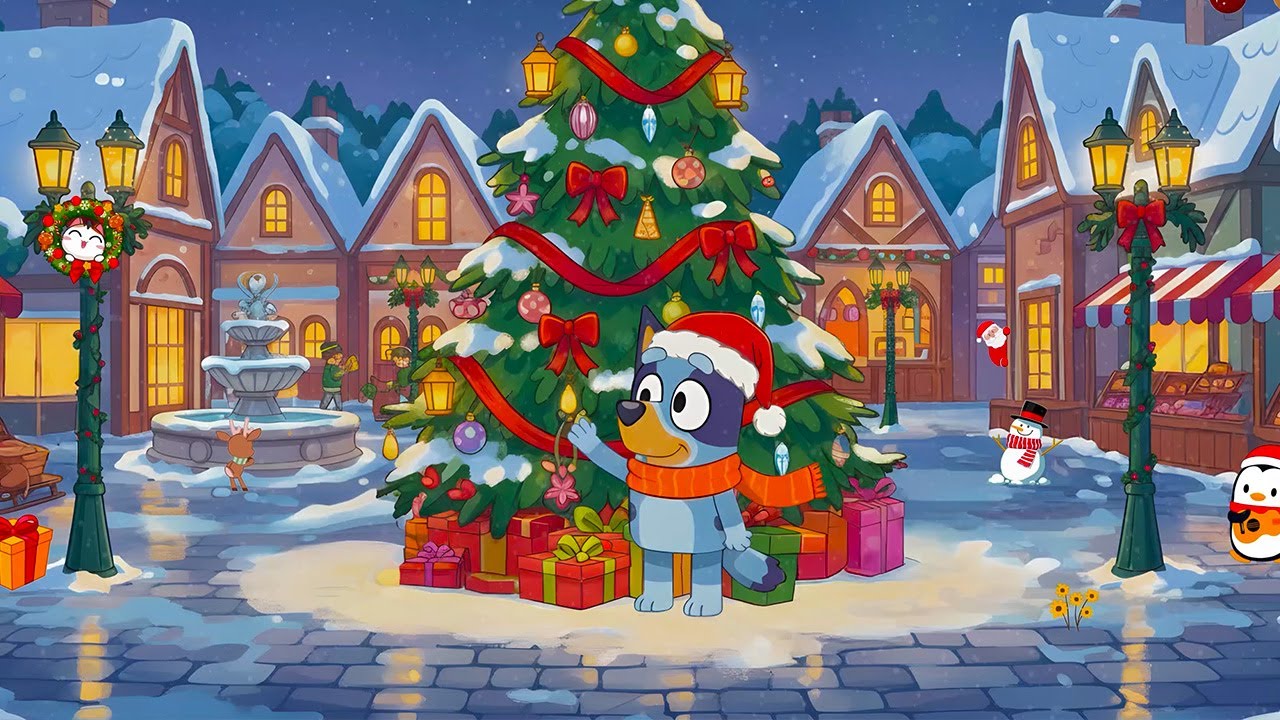 Bluey's Magical Christmas Village 🏘️✨ Lofi Beats for Stress Relief & Beating Exam Anxiety