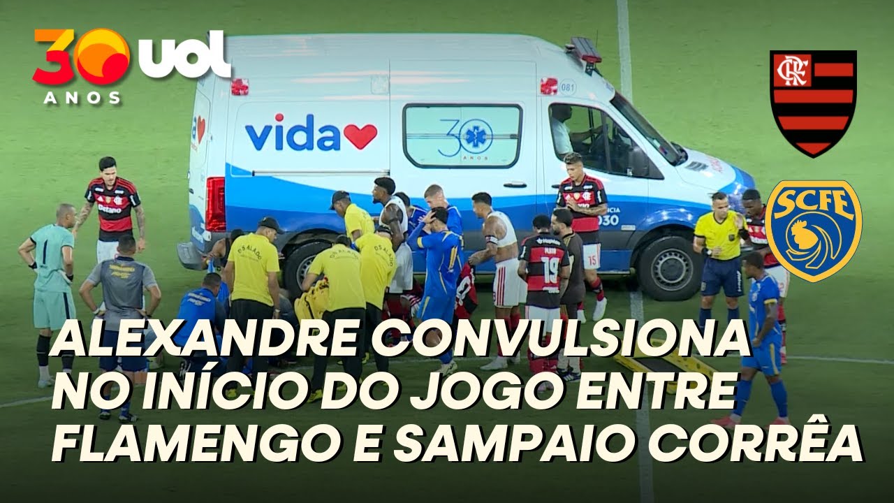 JOGADOR CONVULSIONA EM CAMPO E SAI DE AMBULÂNCIA EM JOGO DO FLAMENGO X SAMPAIO CORRÊA