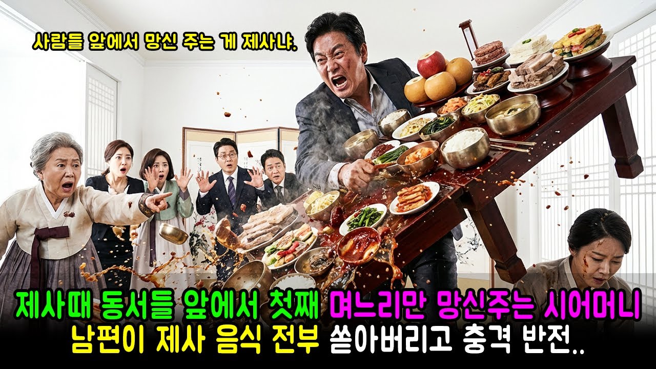 제사때 동서들 앞에서 첫째 며느리만 망신주는 시어머니, 남편이 제사 음식 전부 쏟아버리고 충격 반전.. | 감동사연 | 노후사연 | 막장사연