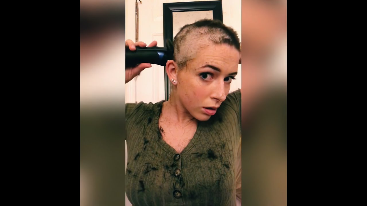 Beautiful girl cutting off all her hair for Ranger School (4K remaster)