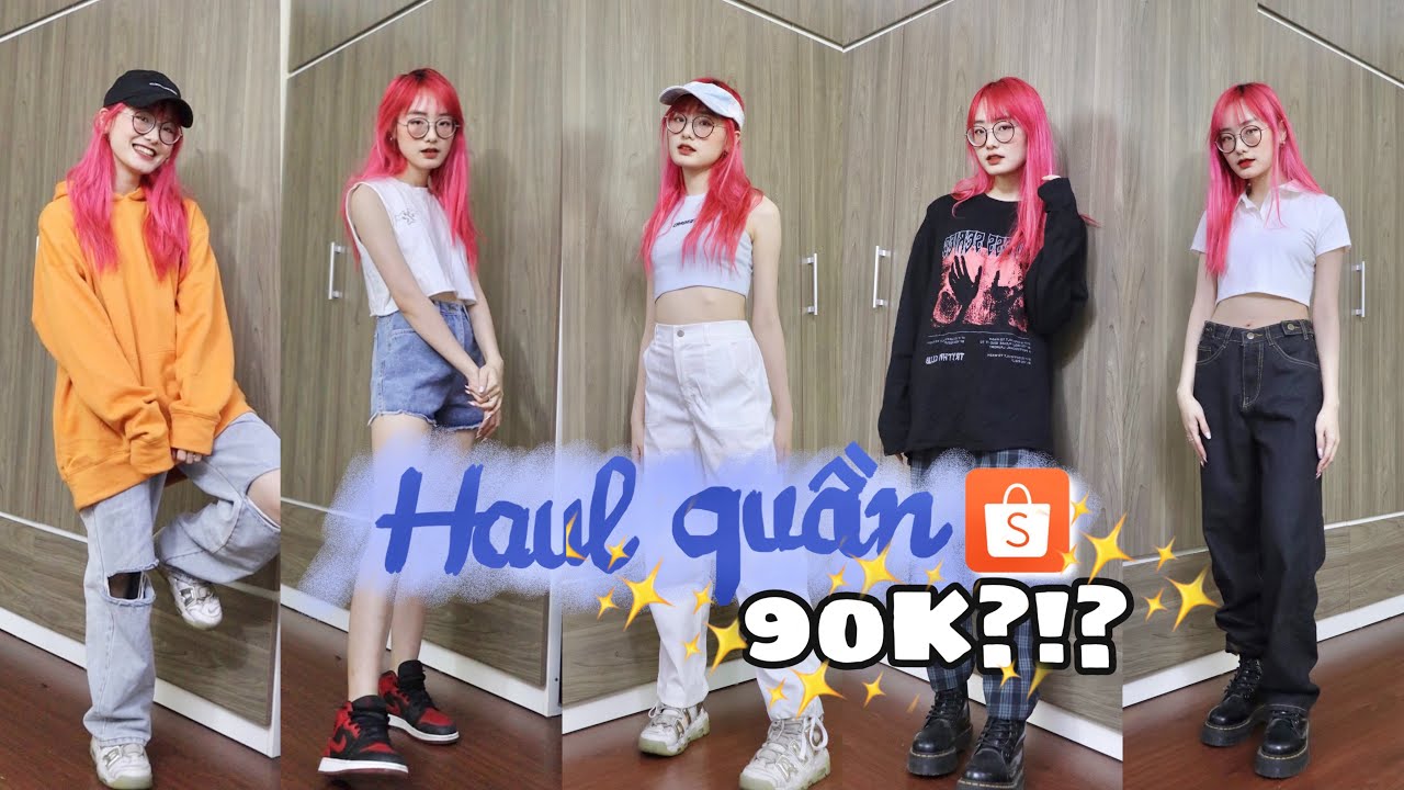 👖🩳 SHOPEE HAUL quần ưng nhất chỉ từ 90K (baggy jeans, quần ống rộng,..) | Miha Chan ✨