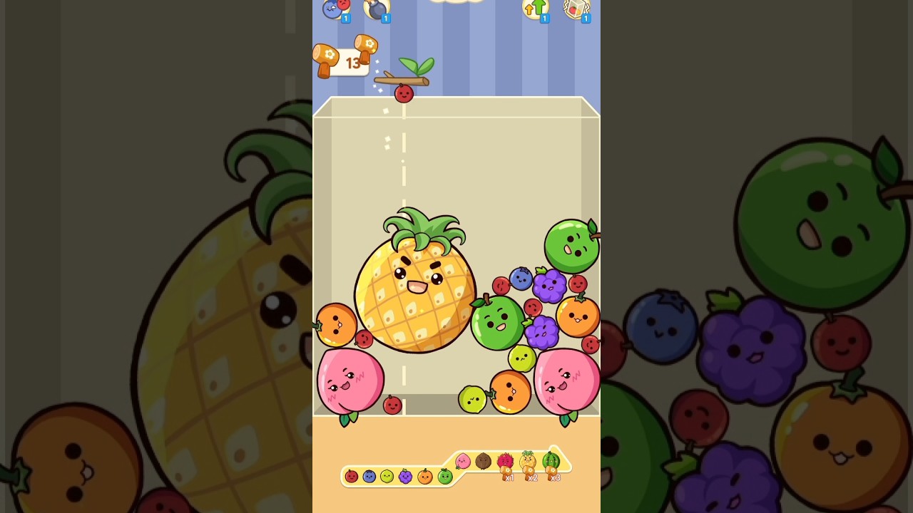 Fruit merge #pineapple #fruits #fruitmerge  #games