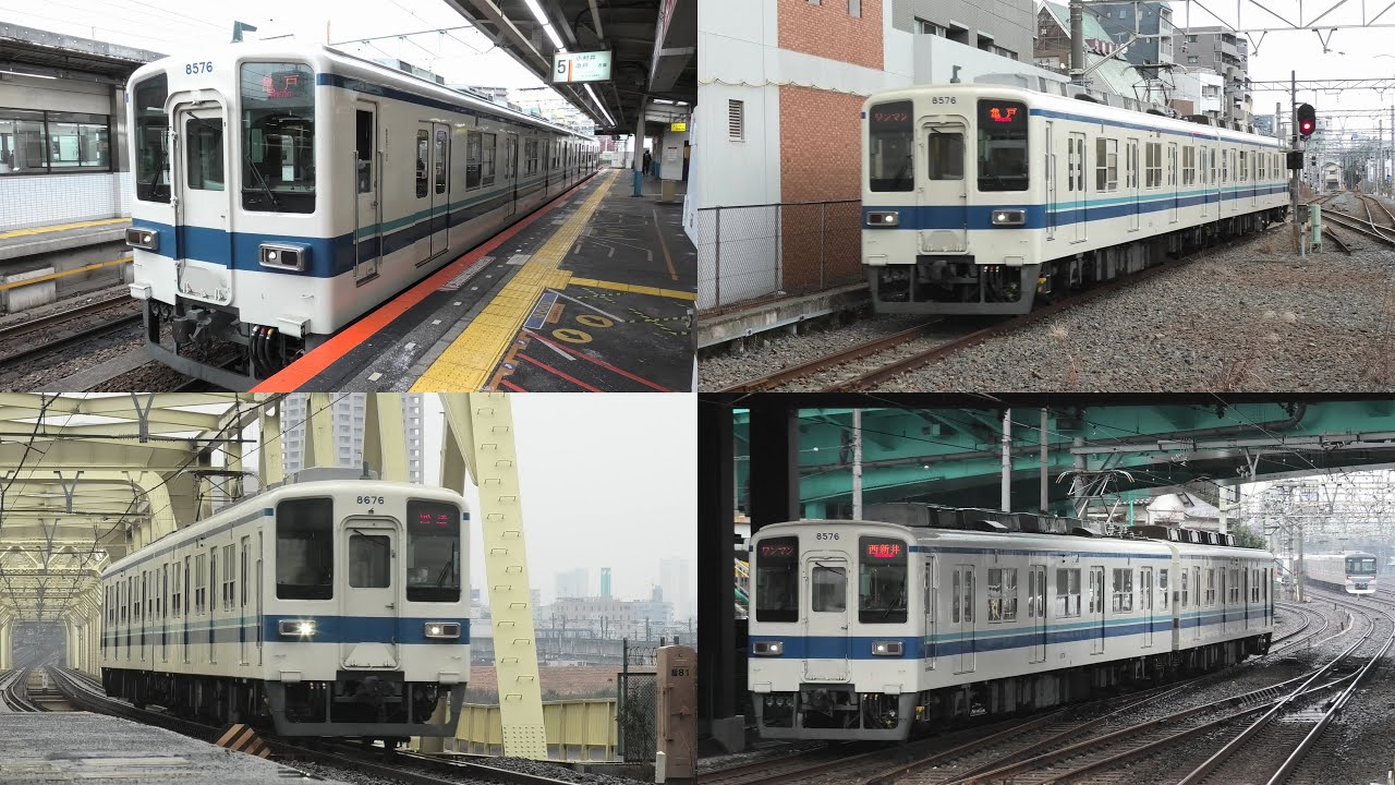 【館林の8576Fが亀戸線・大師線運用に】東武8000系8500型8576F 曳舟出発・亀戸着発・小菅通過・西新井着発【4K】
