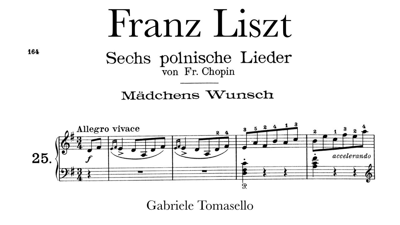 Liszt /Chopin: 6 polish songs (Tomasello) | w score