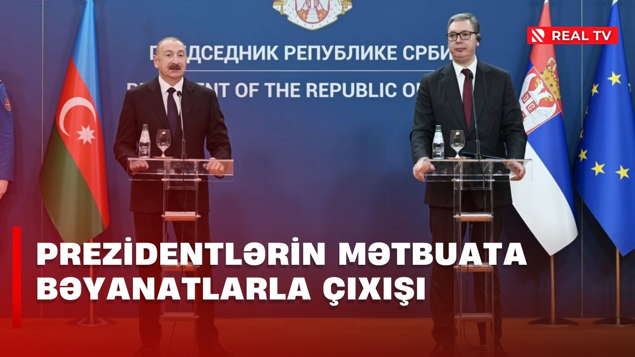 Prezident İlham Əliyev və Serbiya Prezidenti Aleksandar Vuçiç mətbuata bəyanatlarla çıxış ediblər