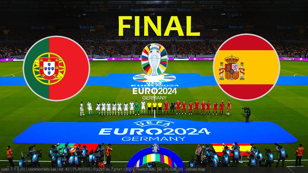PORTUGAL vs SPAIN - FINAL | EURO 2024 GERMANY | Full Match All Goals | PES Gameplay