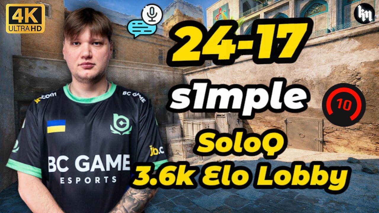 🔥s1mple 24Kills SoloQ avg 3.6k Elo Lobby (Dust2) Mar 10, 2026 #cs2 #s1mple #pov