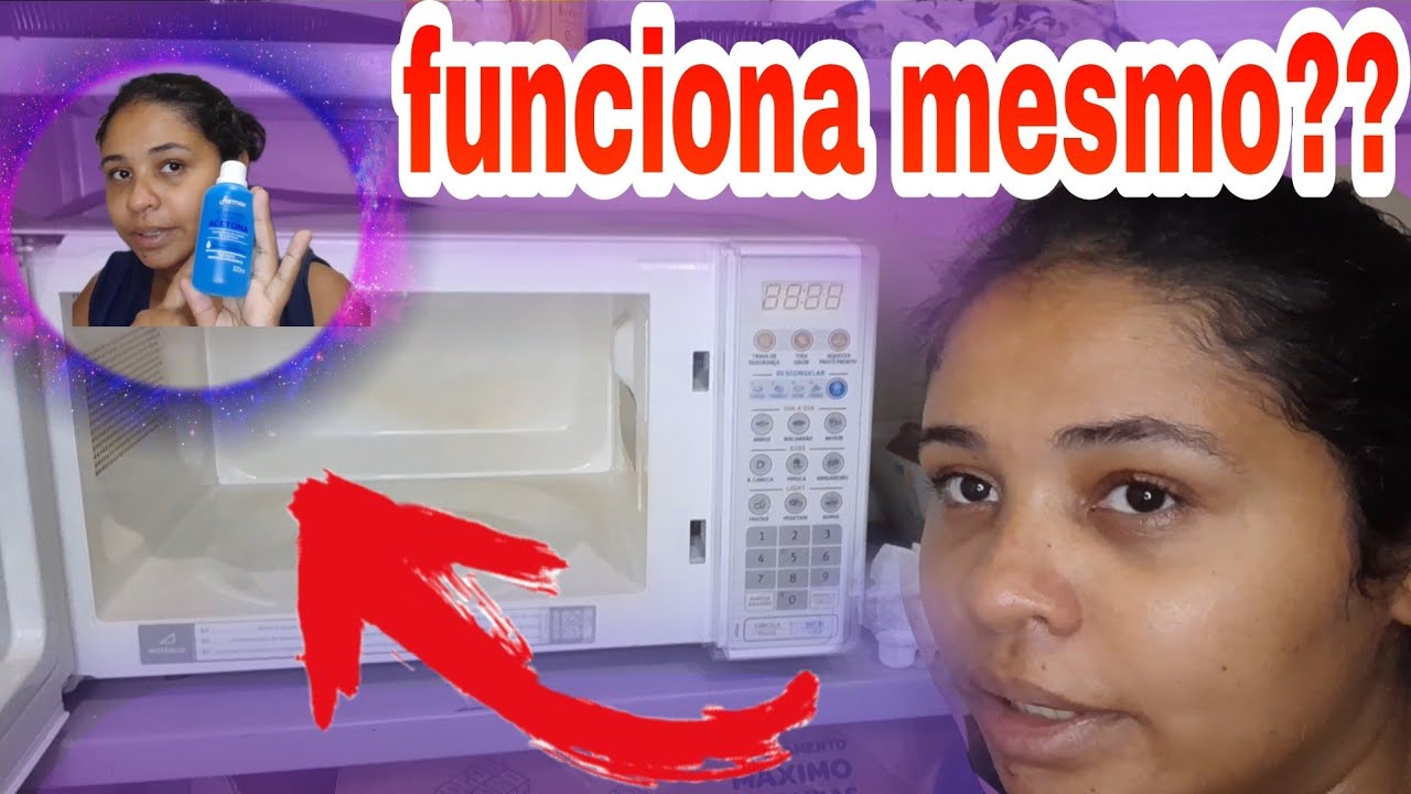 testando dicas da enternet..tirando mancha de queimado do micro-ondas.