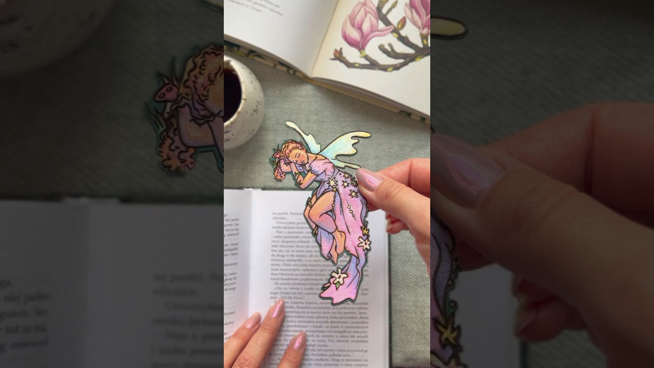 I turned my sleepy fairy drawing into a cute little bookmark 🌿