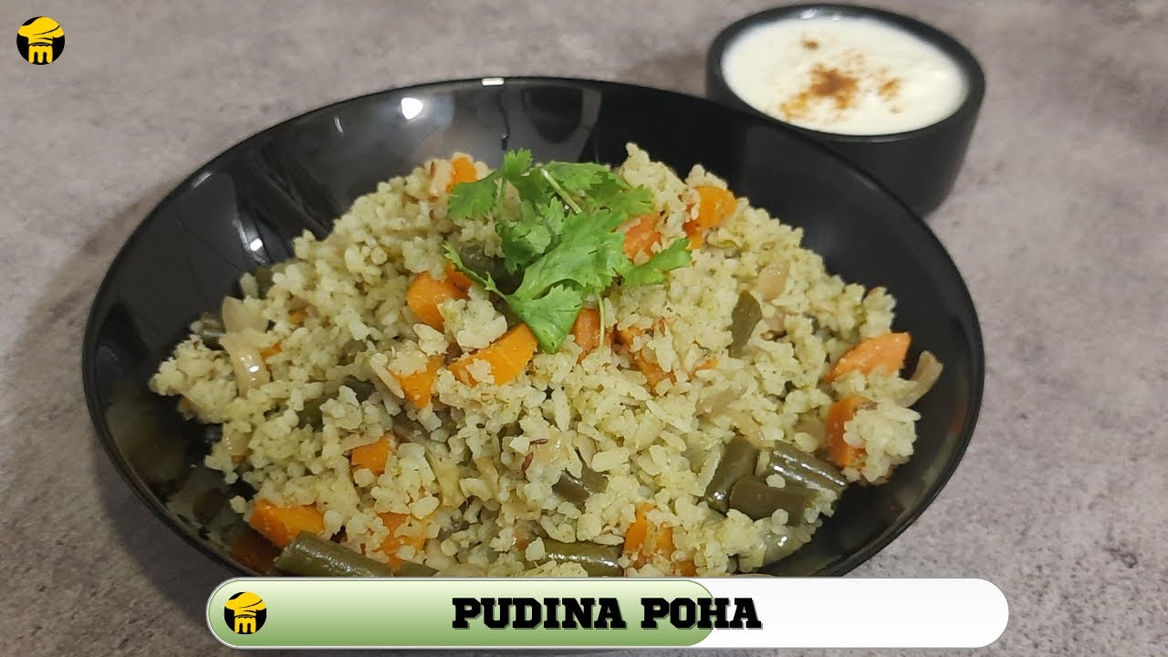Pudina Poha|Mint Poha|Poha Pulav|Poha Pulao