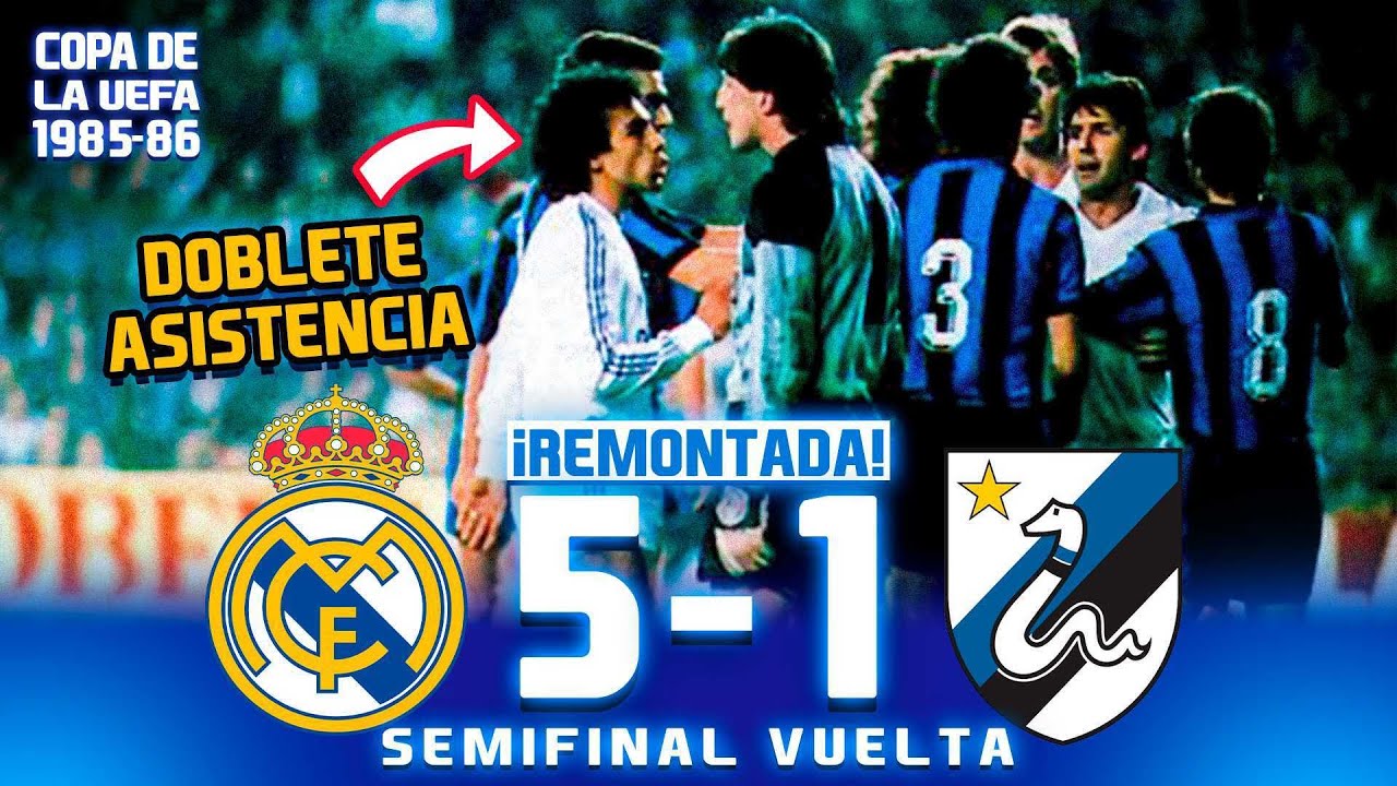 HUGO SÁNCHEZ lideró la REMONTADA del Real Madrid 5-1 Inter de Milán - Copa UEFA 85-86