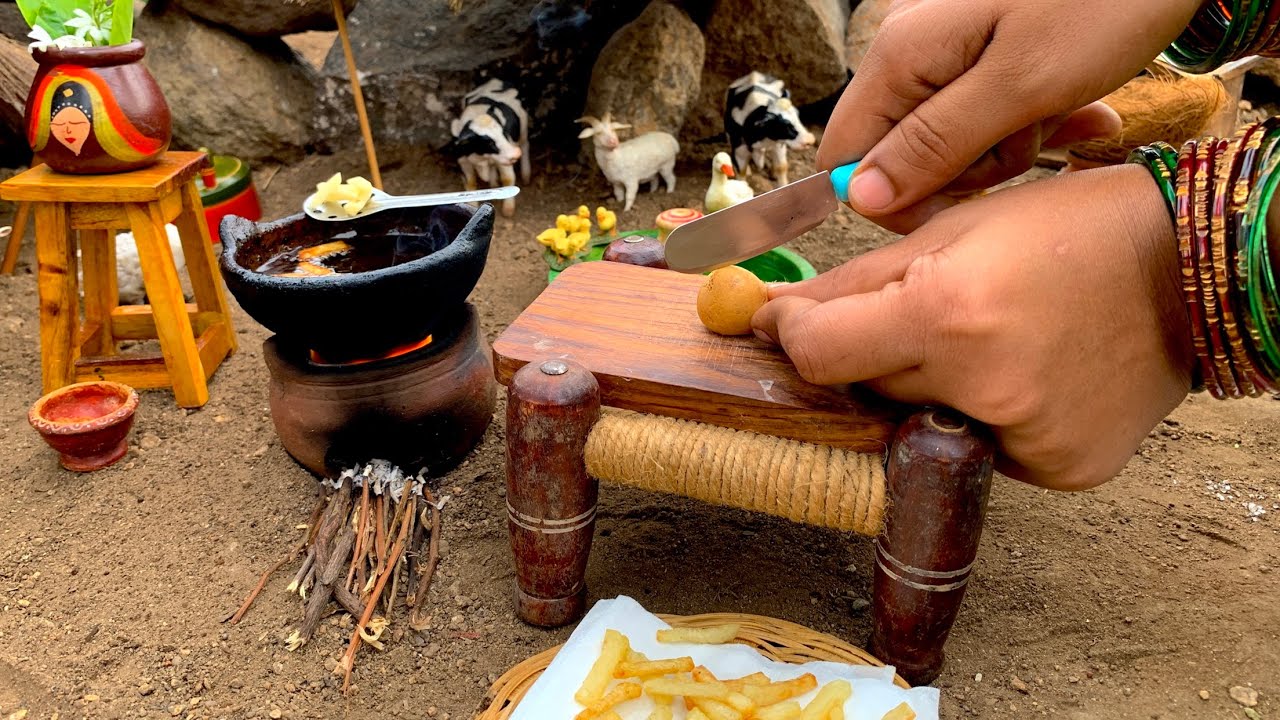 Miniature Potato - Crispy French Fries Recipe | Potato Fries | McD&rsquo;s French Fries | The Tiny Foods