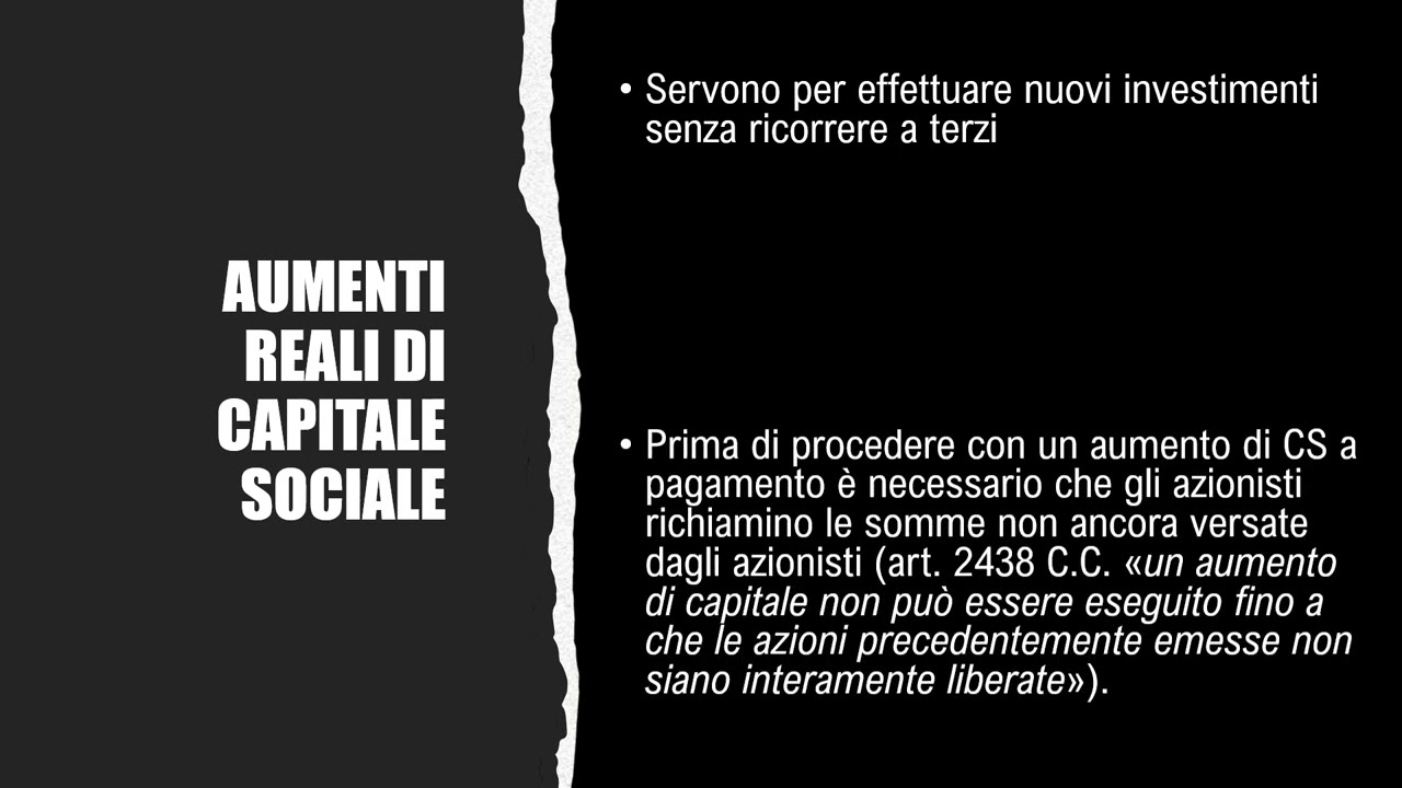 11.Le variazioni di capitale sociale nelle Spa