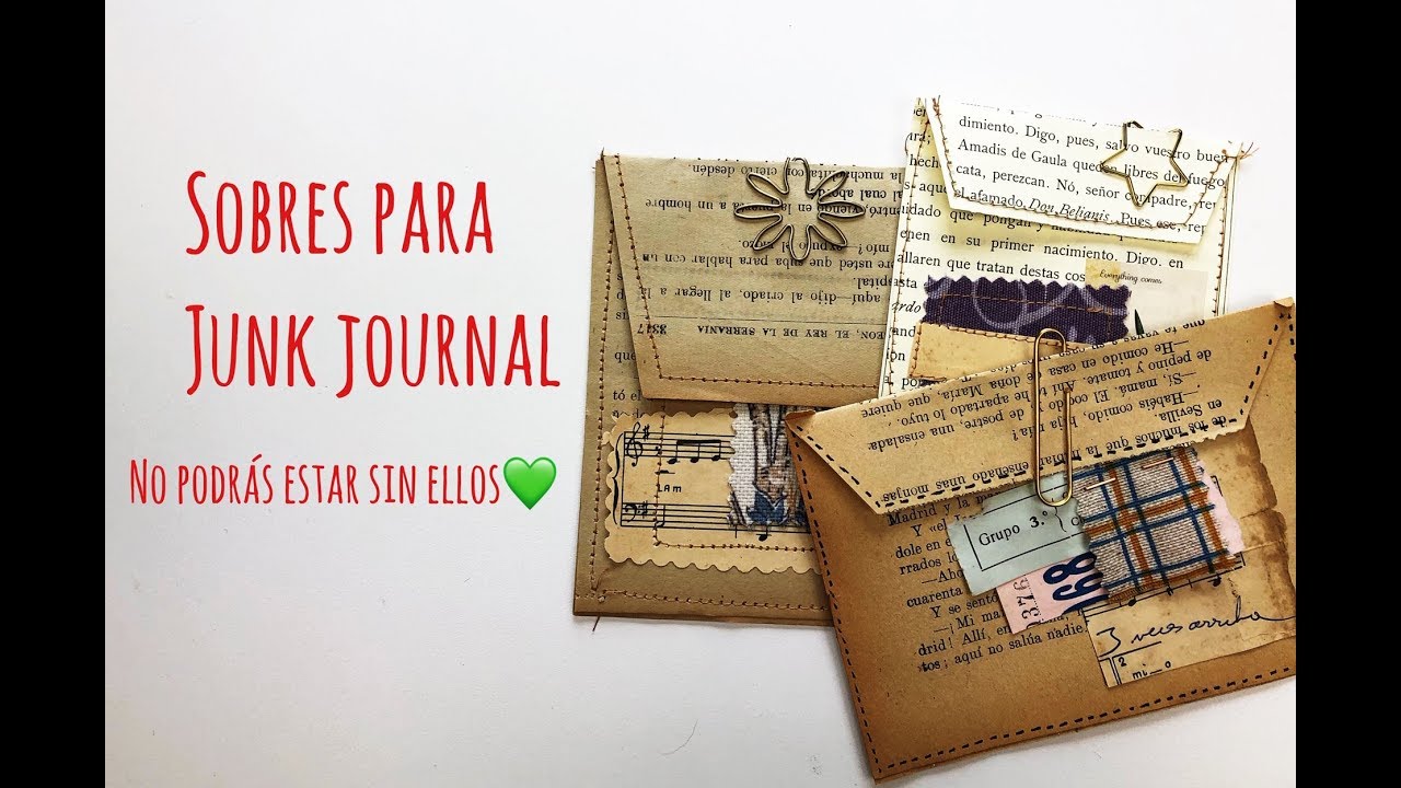 Sobres para Junk Journal  Elementos para el Junk journal Video 1