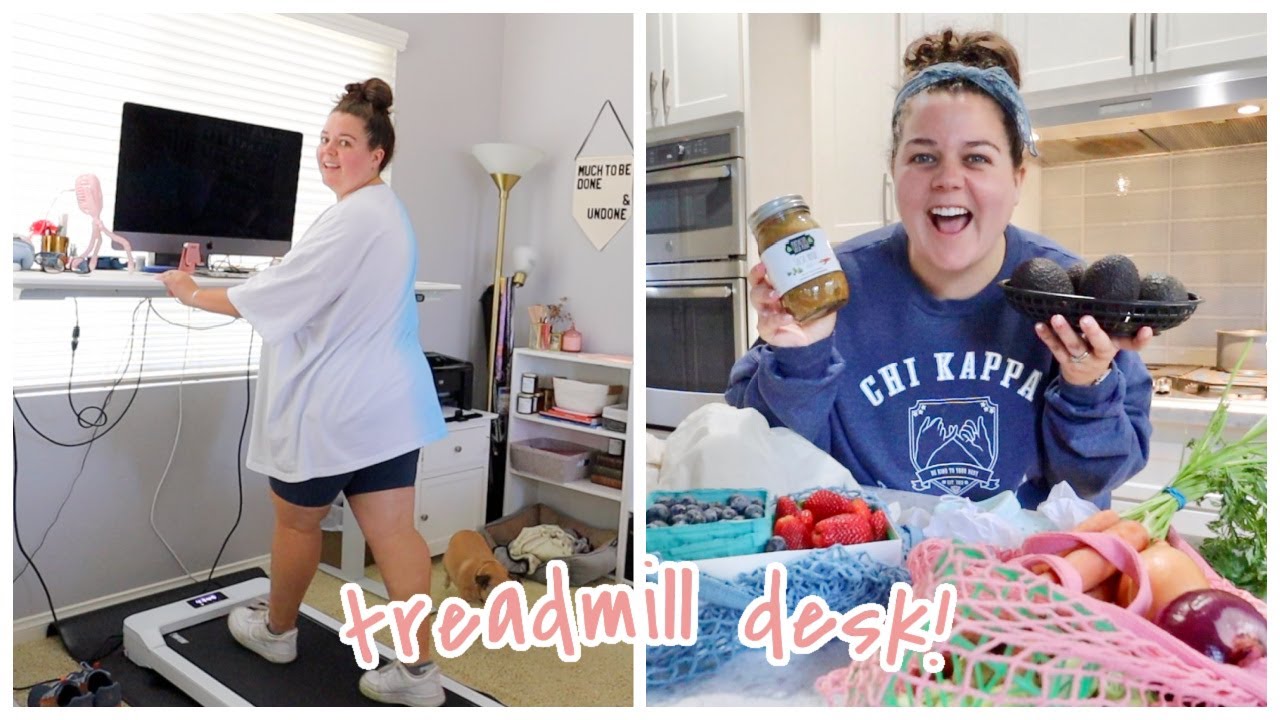 I got a treadmill desk! + farmer's market haul!
