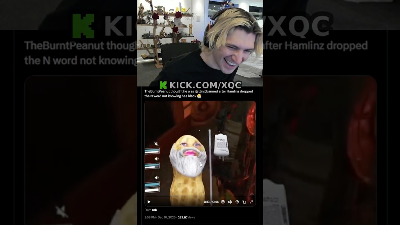 xQc Dies Laughing at TheBurntPeanuts Reaction to Hamlinz Saying the N Word #xqc #theburntpeanut #fyp