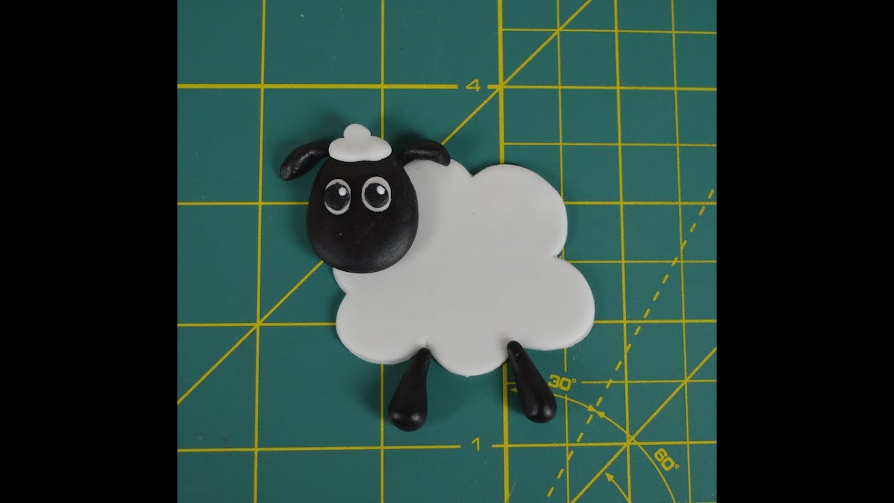How to make a fondant Shaun The Sheep Farmageddon Step by Step Tutorial FMM Fluffy Cloud Cutters